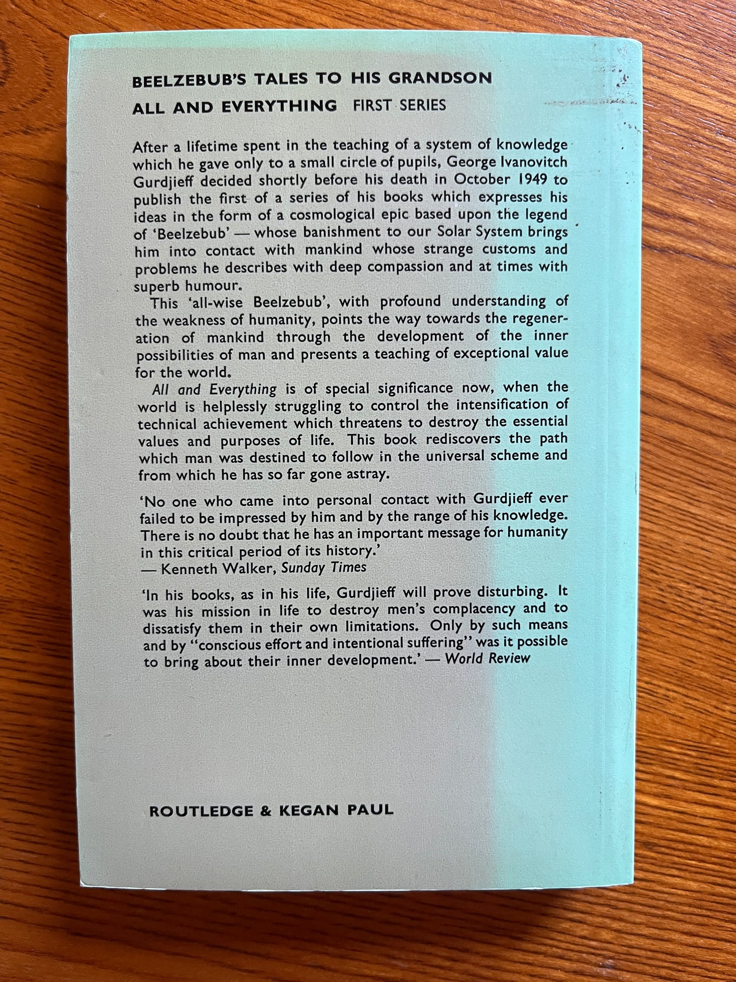 Gurdjieff - Beelzebub's Tales to his Grandson Trilogy (1974 First Thus Pocket-Sized Paperback Set)