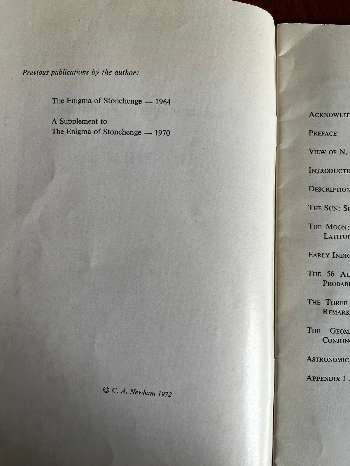 The Astronomical Significance of Stonehenge - C A Newham (1972 Zine Booklet)