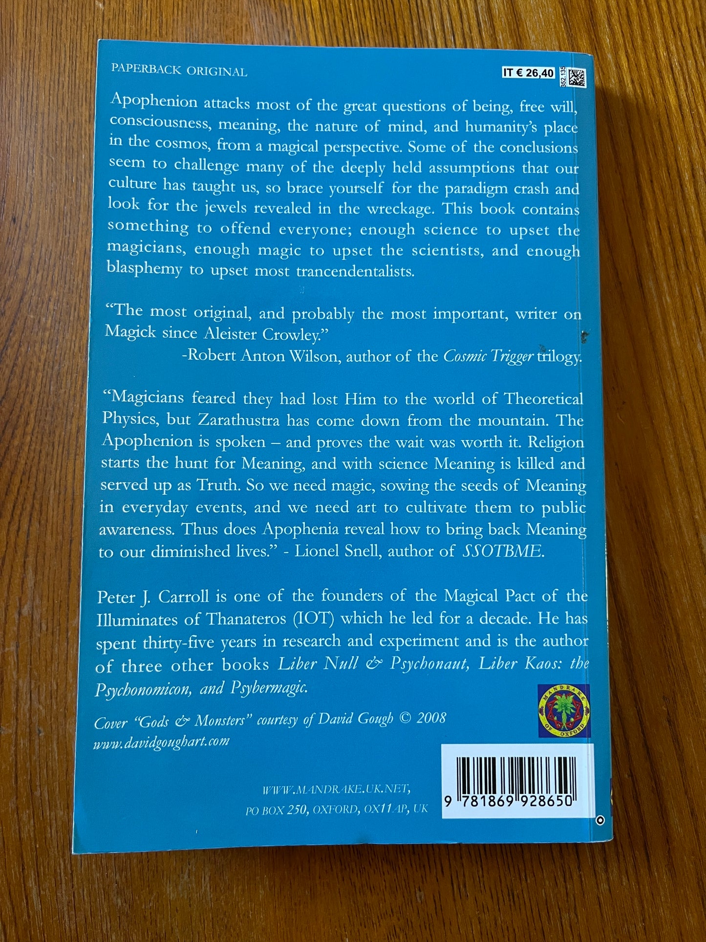 The Apophenion: A Chaos Magic Paradigm - Peter J Carroll (First Edition 2008)