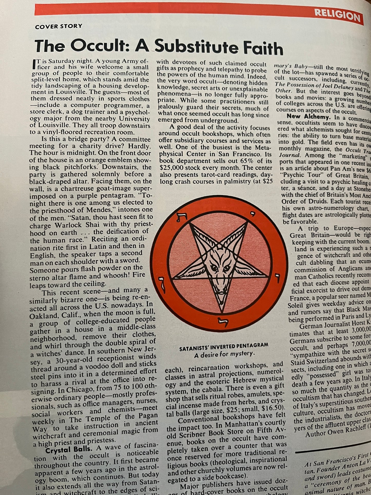 The Occult Revival - 1972 TIME Magazine (RARE)