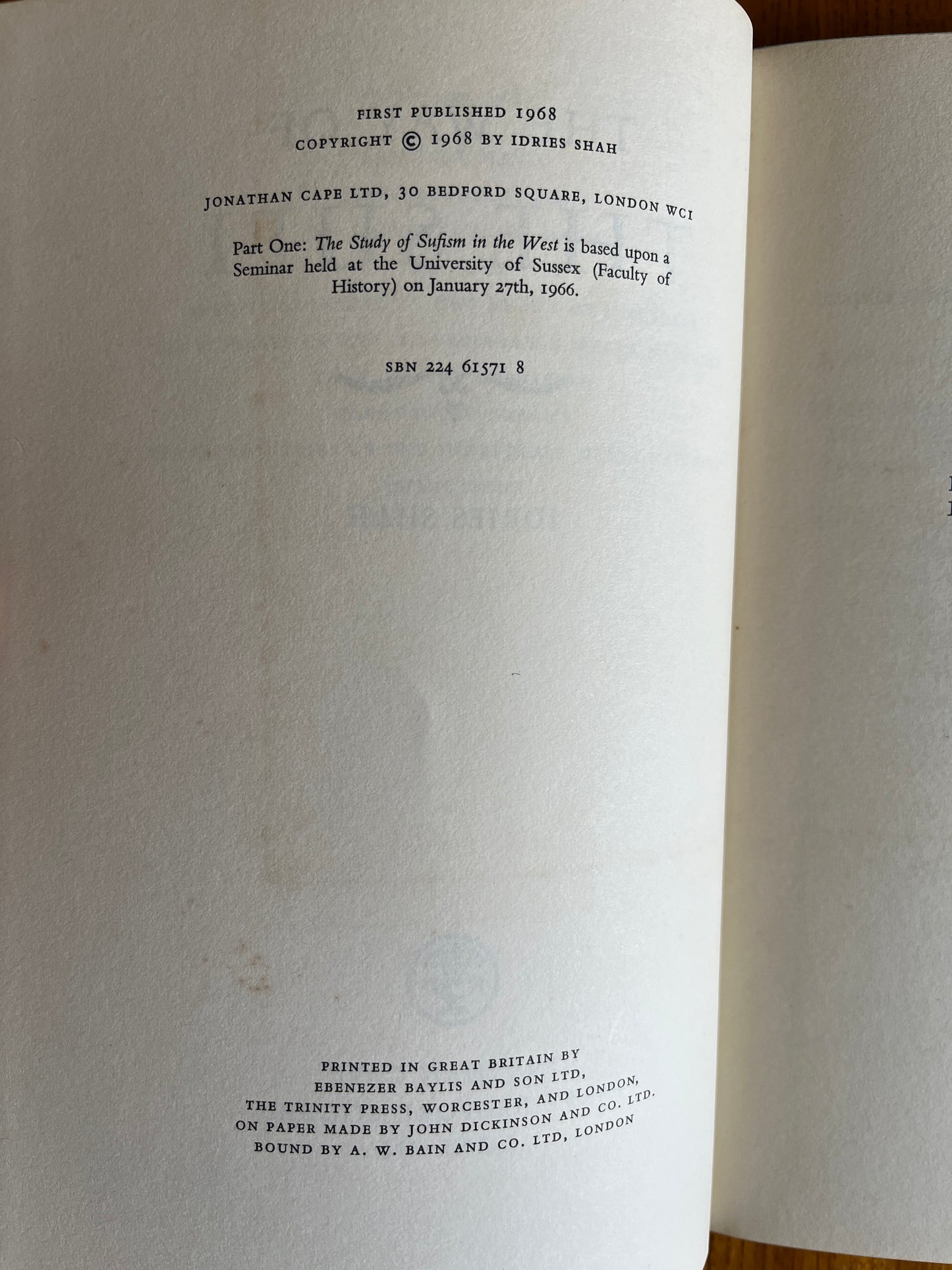 The Way of the Sufi - Idries Shah (First Edition 1968)