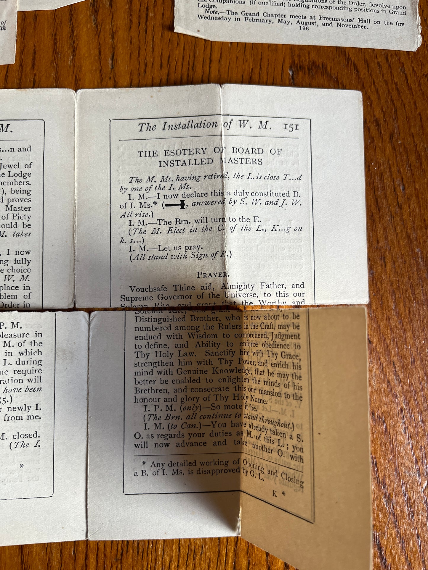 The Perfect Ceremonies of Craft Masonry - Freemason Miniature Book 1929