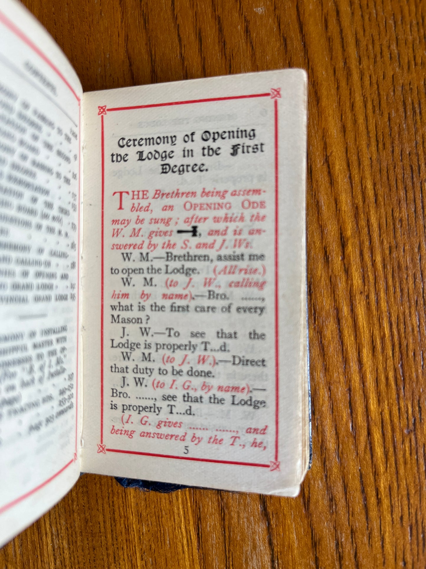 The Perfect Ceremonies of Craft Masonry - Freemason Miniature Book 1929