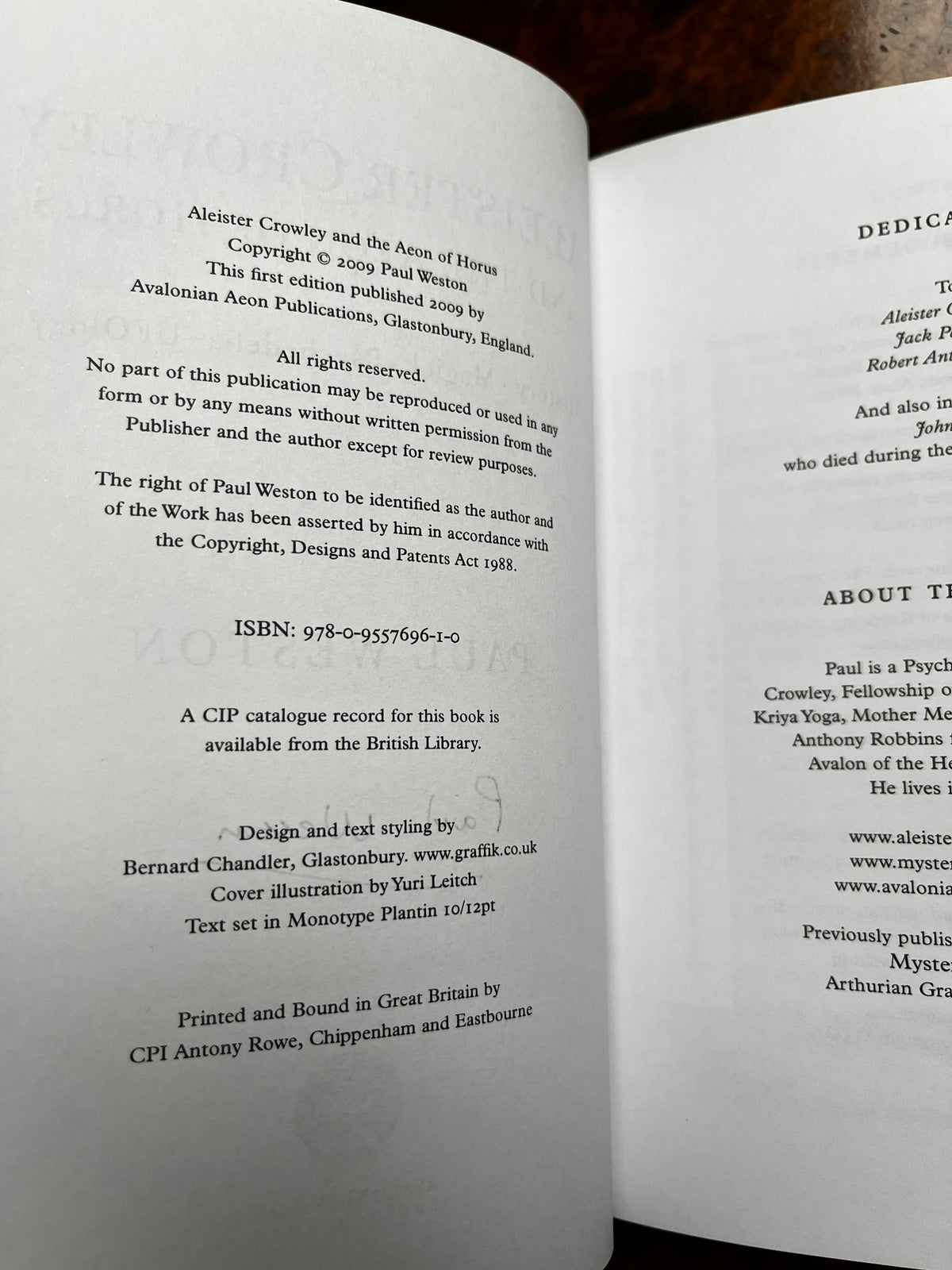 Aleister Crowley and the Aeon of Horus - Paul Weston (SIGNED First Edition)