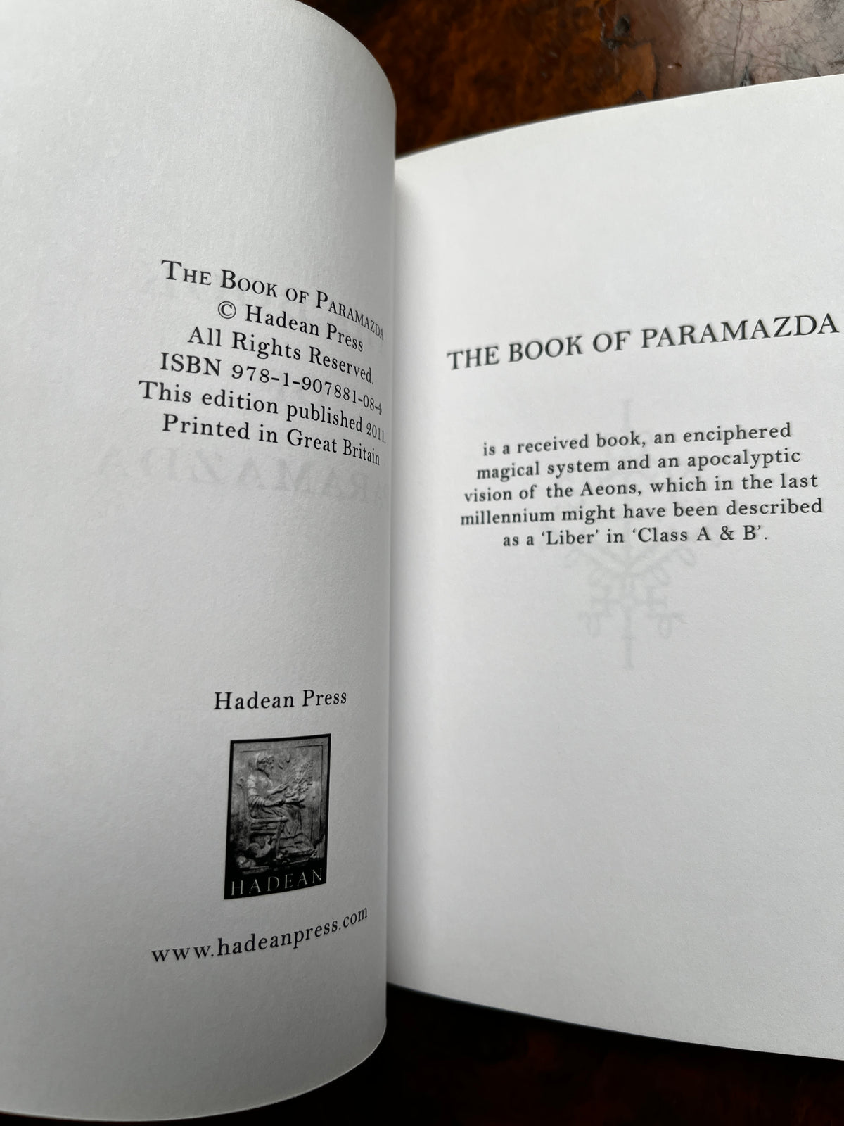 The Book of Paramazda - Anon (2011 First Edition)