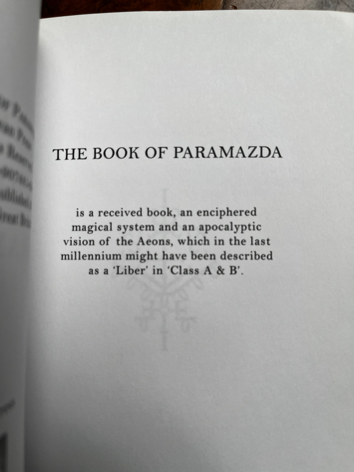The Book of Paramazda - Anon (2011 First Edition)
