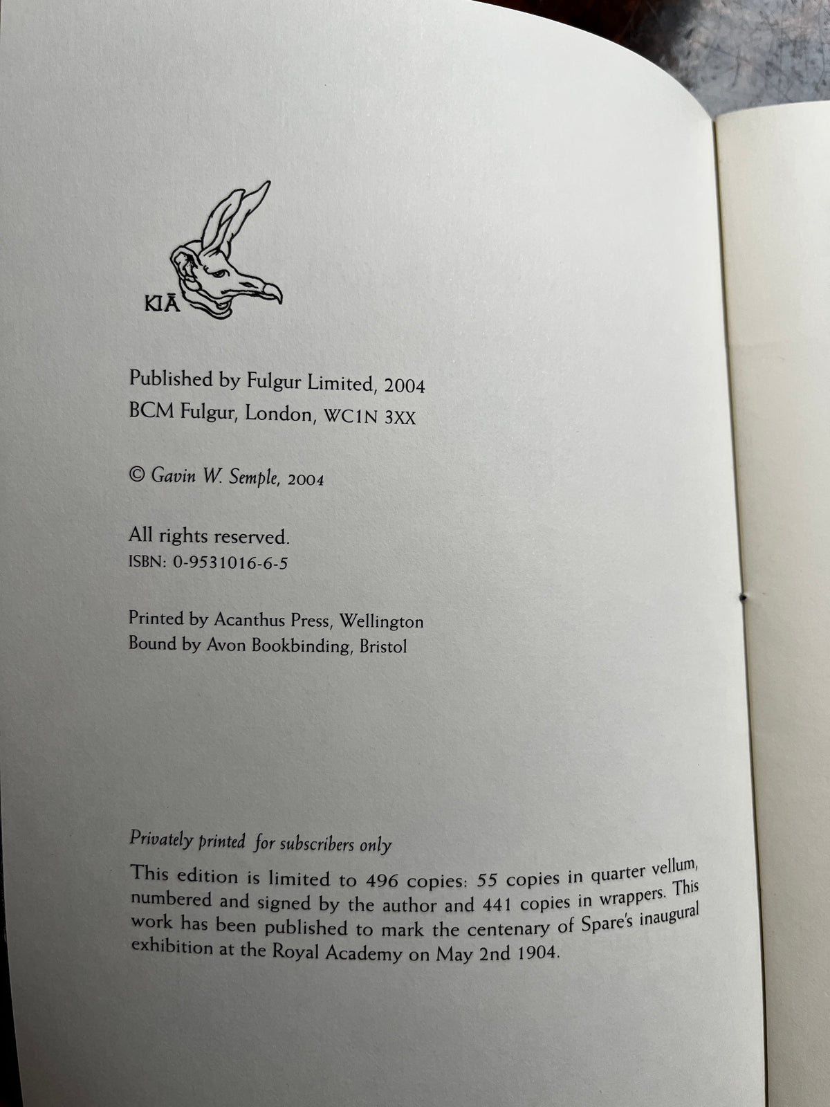 Who Ever Thought Thus? Some Perspectives on the Philosophy of The Book of Pleasure - Gavin W Semple (Limited Edition)