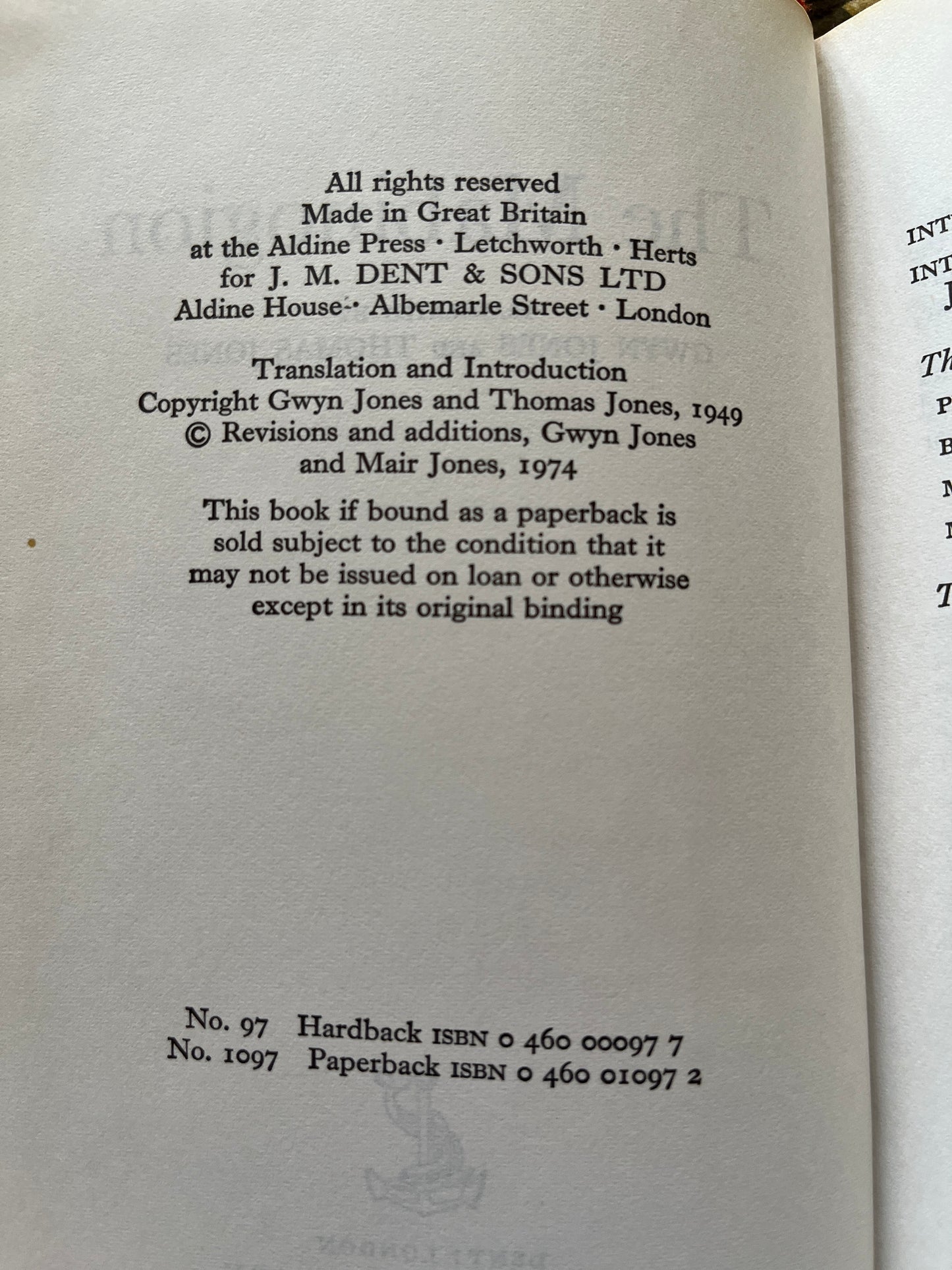 The Mabinogion - Trans. Gwyn Jones & Thomas Jones
