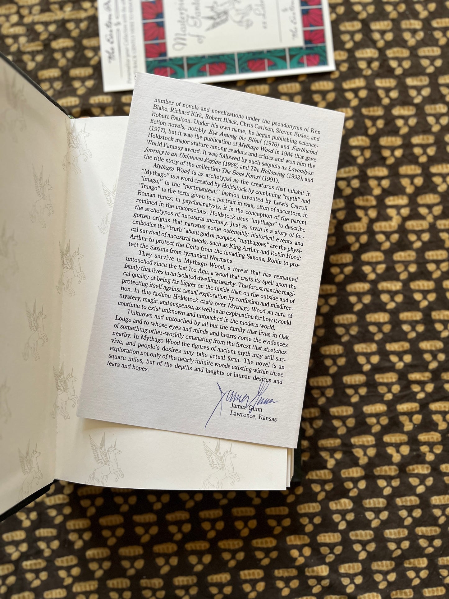 Mythago Wood - Robert Holdstock (EASTON PRESS DELUXE EDITION ILLUS. SIGNED AND WITH SIGNED LETTER)