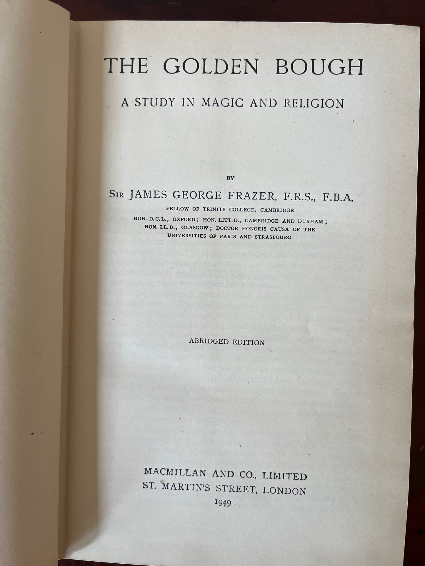 The Golden Bough - Sir James George Frazer (Abridged 1949 Hardback)