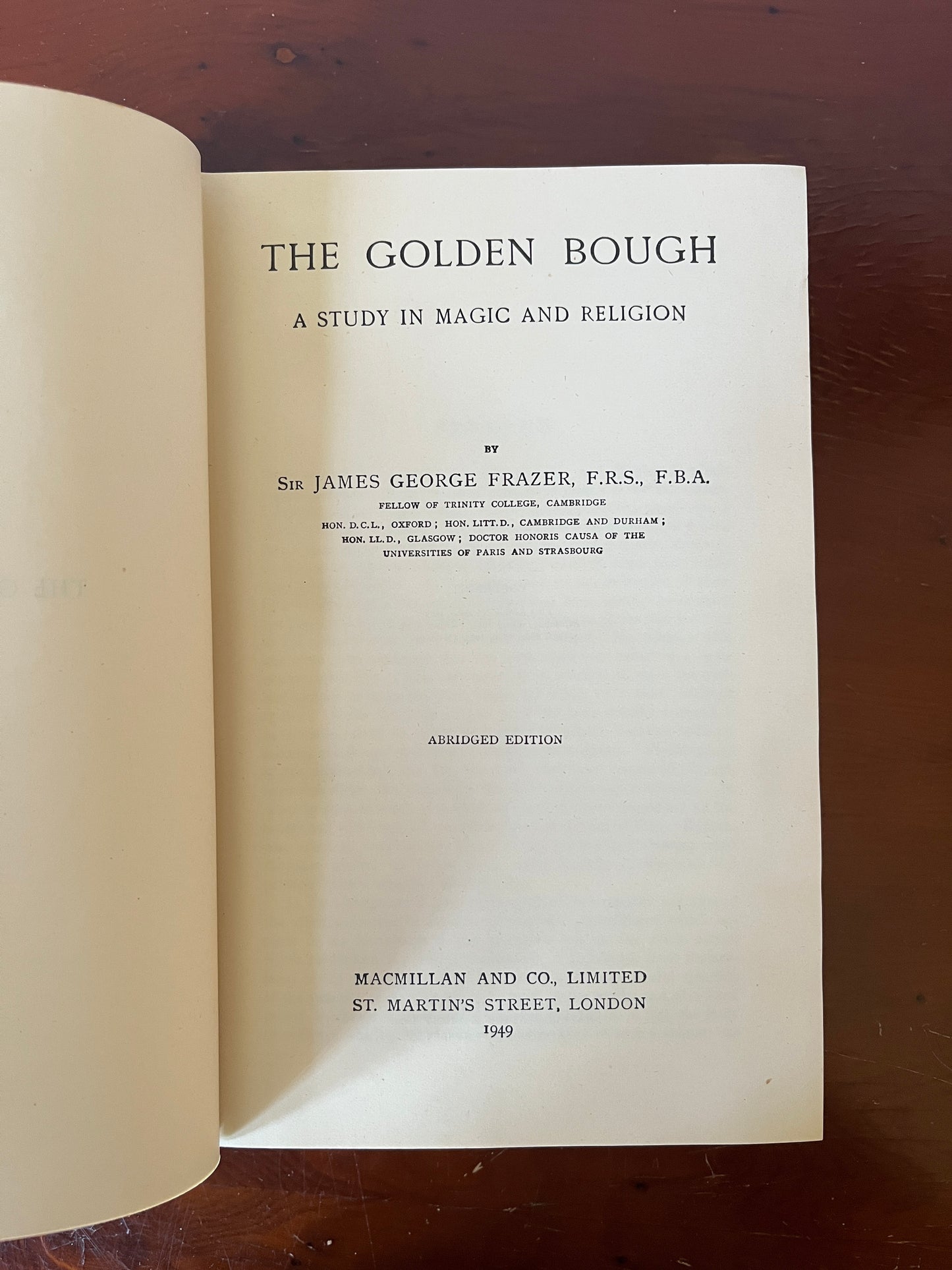 The Golden Bough - Sir James George Frazer (Abridged 1949 Hardback)