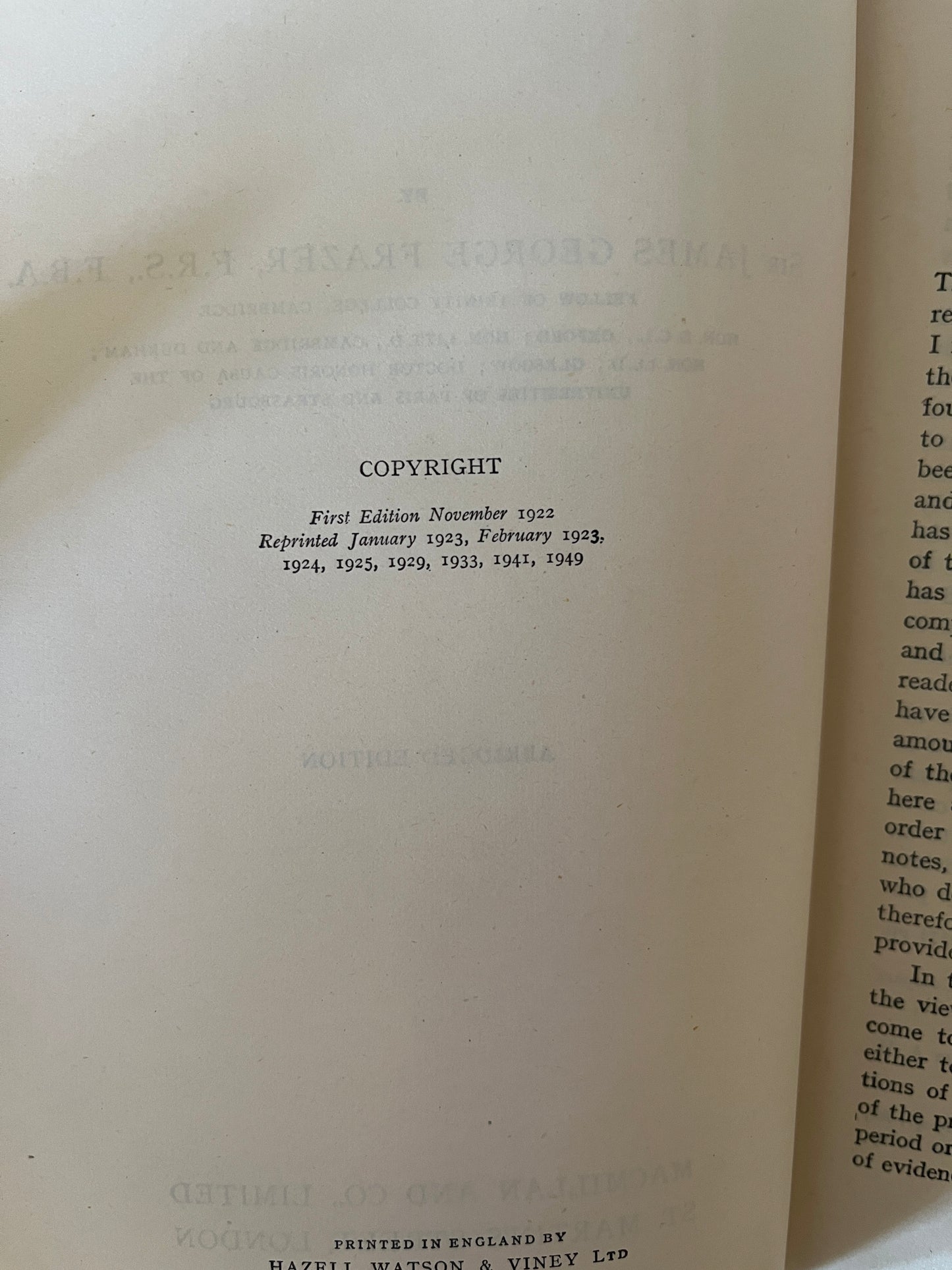 The Golden Bough - Sir James George Frazer (Abridged 1949 Hardback)
