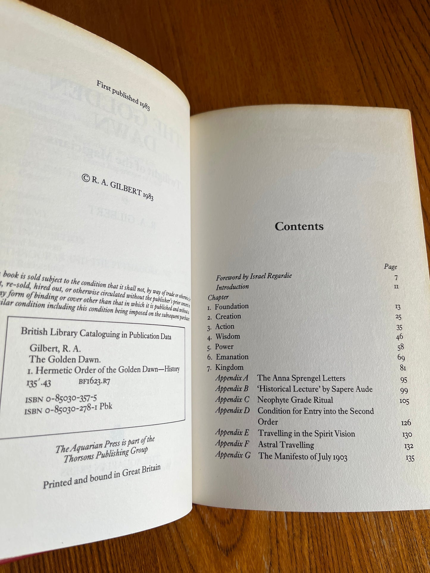 The Golden Dawn - R A Gilbert (First Edition Hardback)