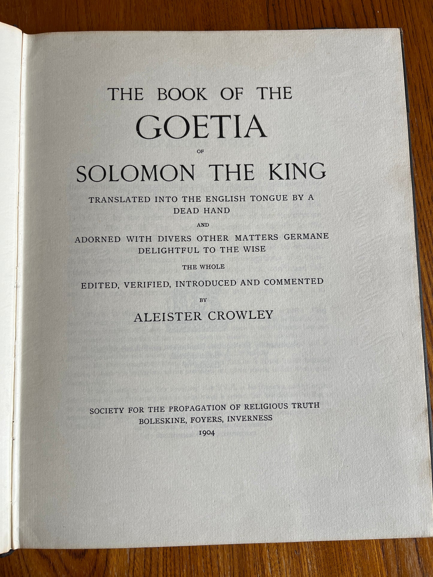 The Book of the Goetia of Solomon the King - Aleister Crowley (First Facsimile Edition 1976)