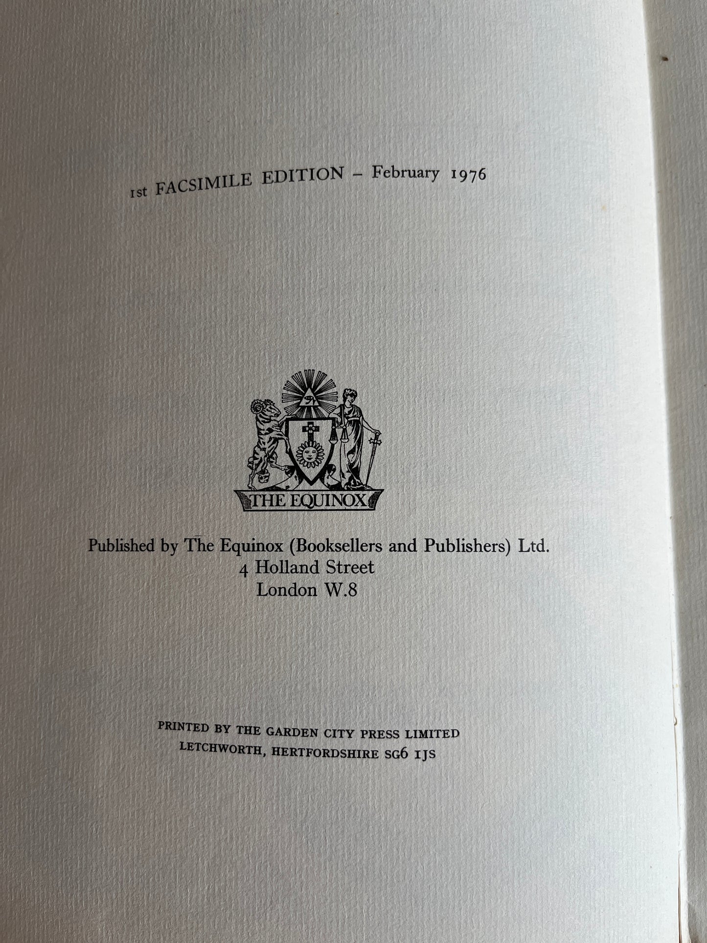 The Book of the Goetia of Solomon the King - Aleister Crowley (First Facsimile Edition 1976)