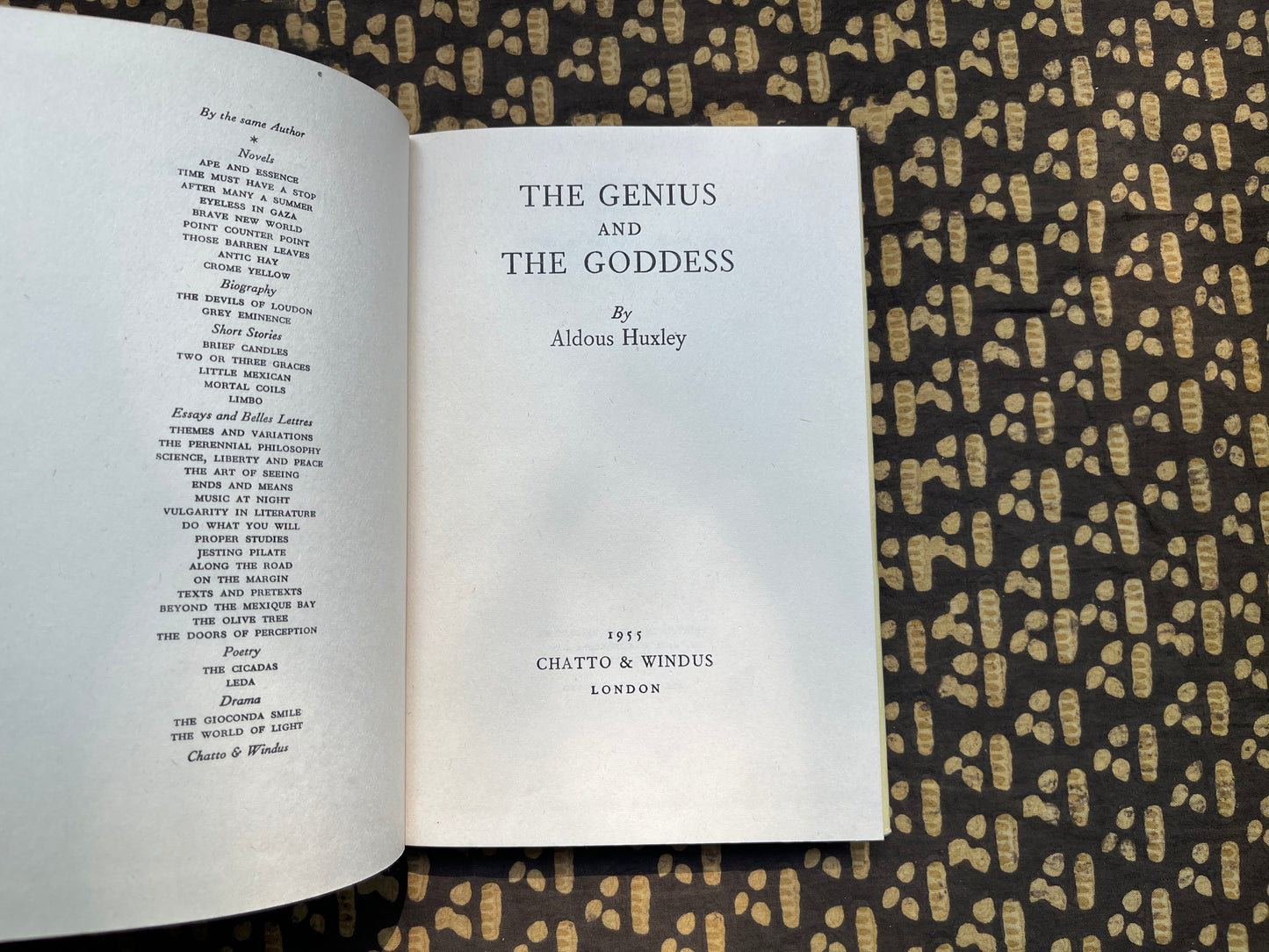 The Genius and the Goddess [First Edition] - Aldous Huxley
