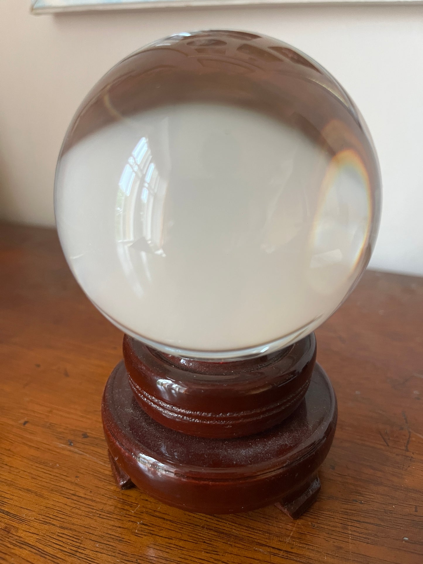 Crystal Ball with Wooden Base