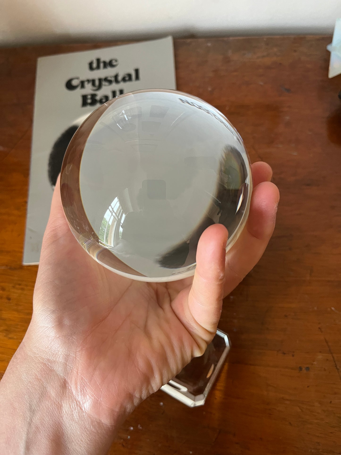 Crystal Ball with Glass Stand and Guidebook