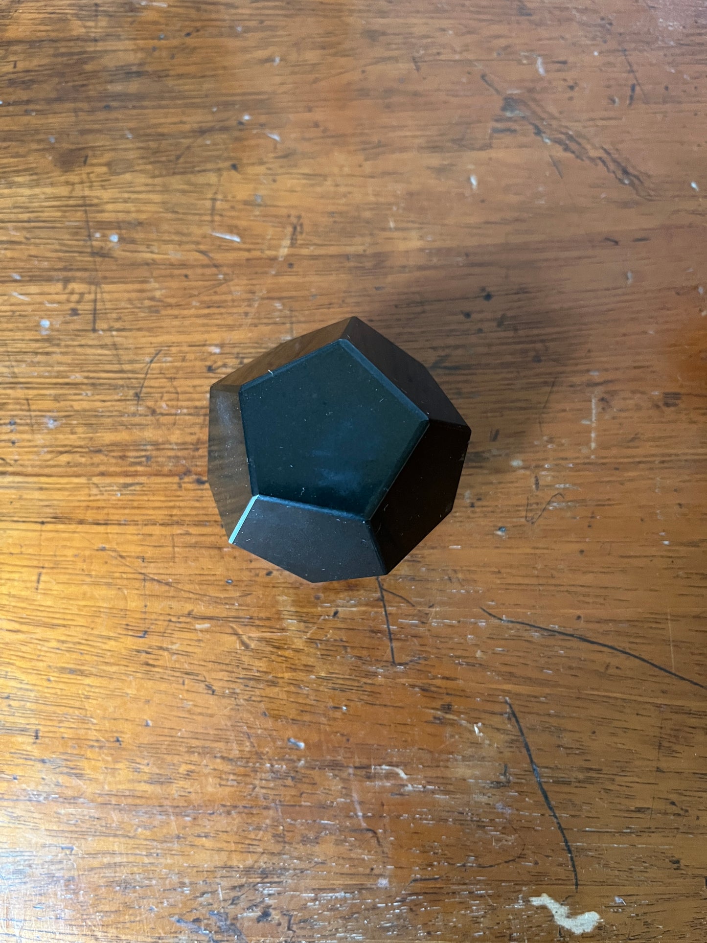 Selenite and Black Tourmaline Dodecahedron