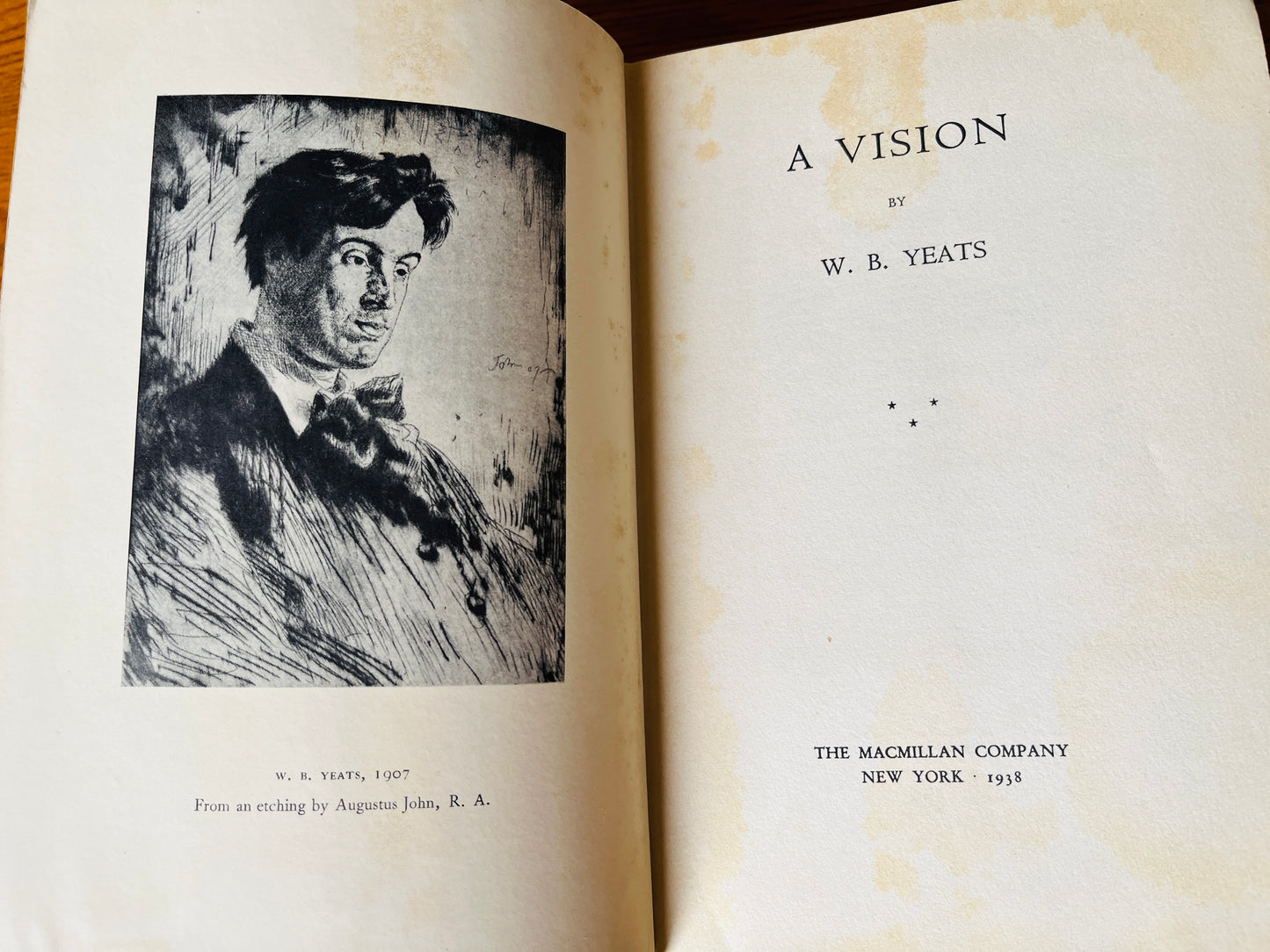 A Vision - WB Yeats & George Yeats (1938 First US Edition of Version "B")