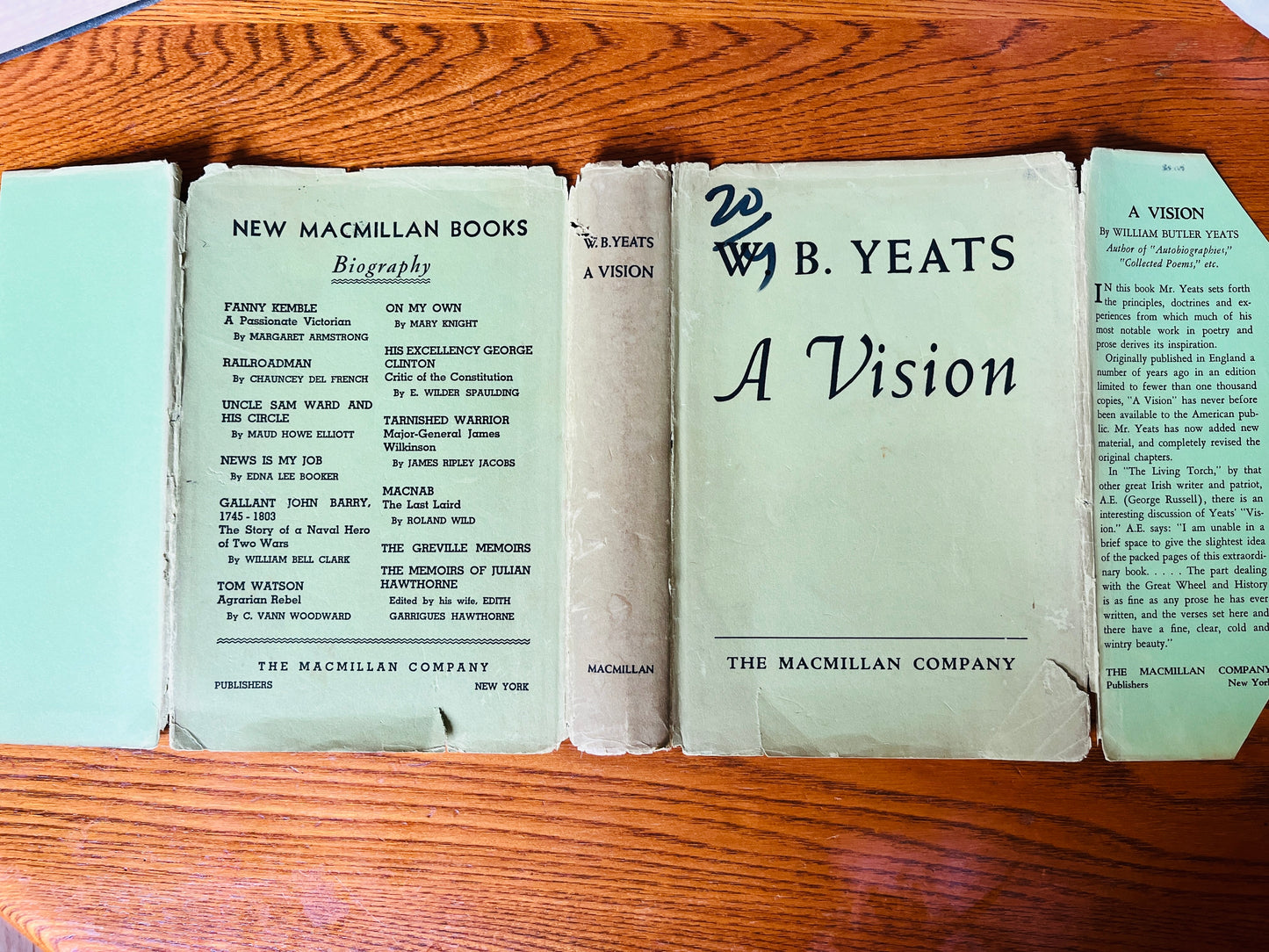 A Vision - WB Yeats & George Yeats (1938 First US Edition of Version "B")