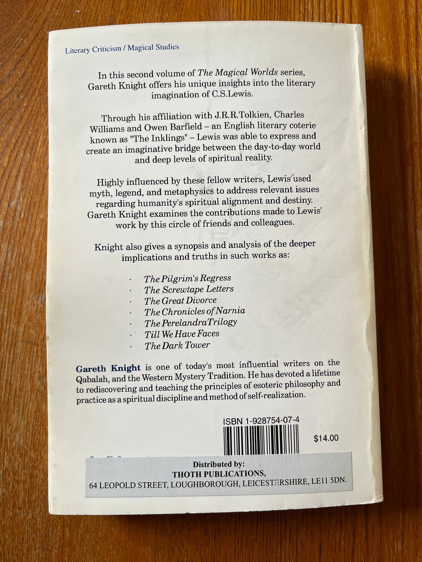 The Magical World of the Inklings - Gareth Knight (J R R Tolkien, C S Lewis and Owen Barfield)