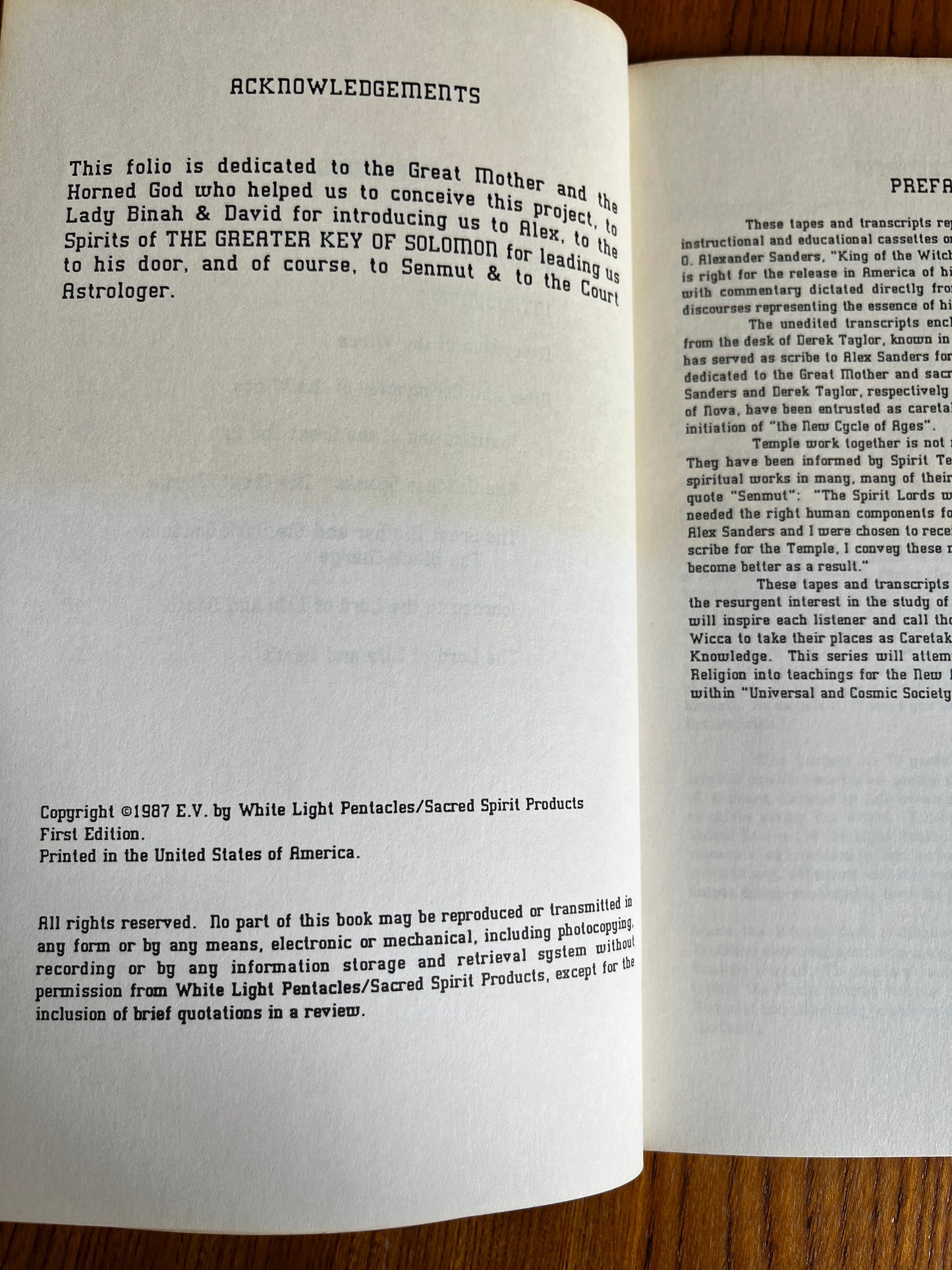Witchcraft as an Initiatory Path: Vol 1 & 2 - Alexander Sanders (RARE FIRST EDITION ZINE)