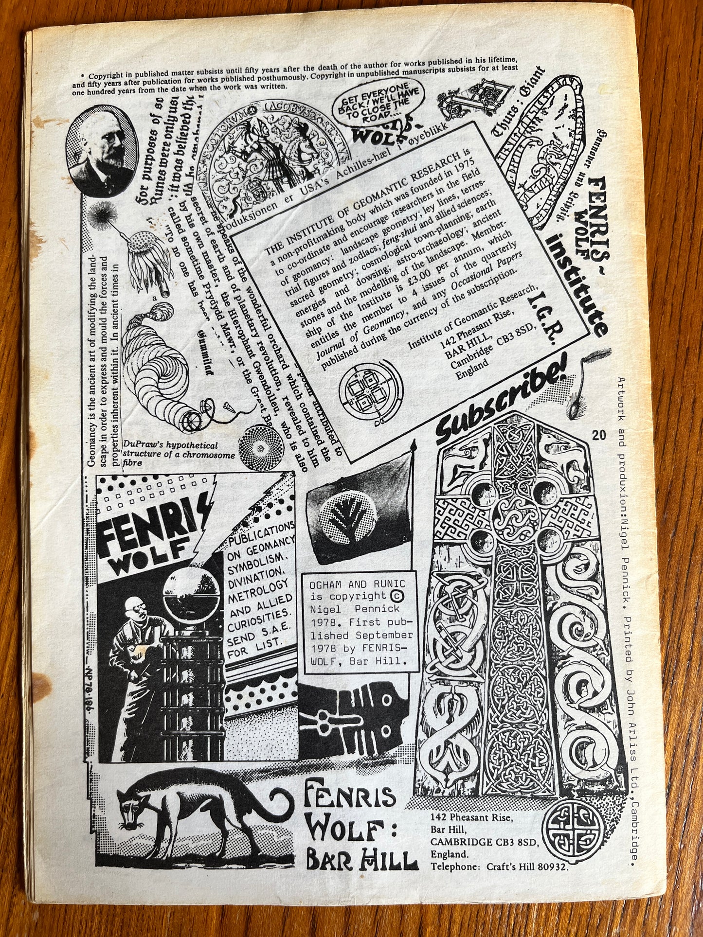 Ogham and Runic: Magical Writing - Nigel Pennick, Fenris-Wolf (RARE ZINE)