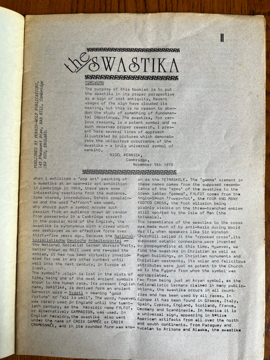 The Swastika - Nigel Pennick, Fenris-Wolf (RARE ZINE)