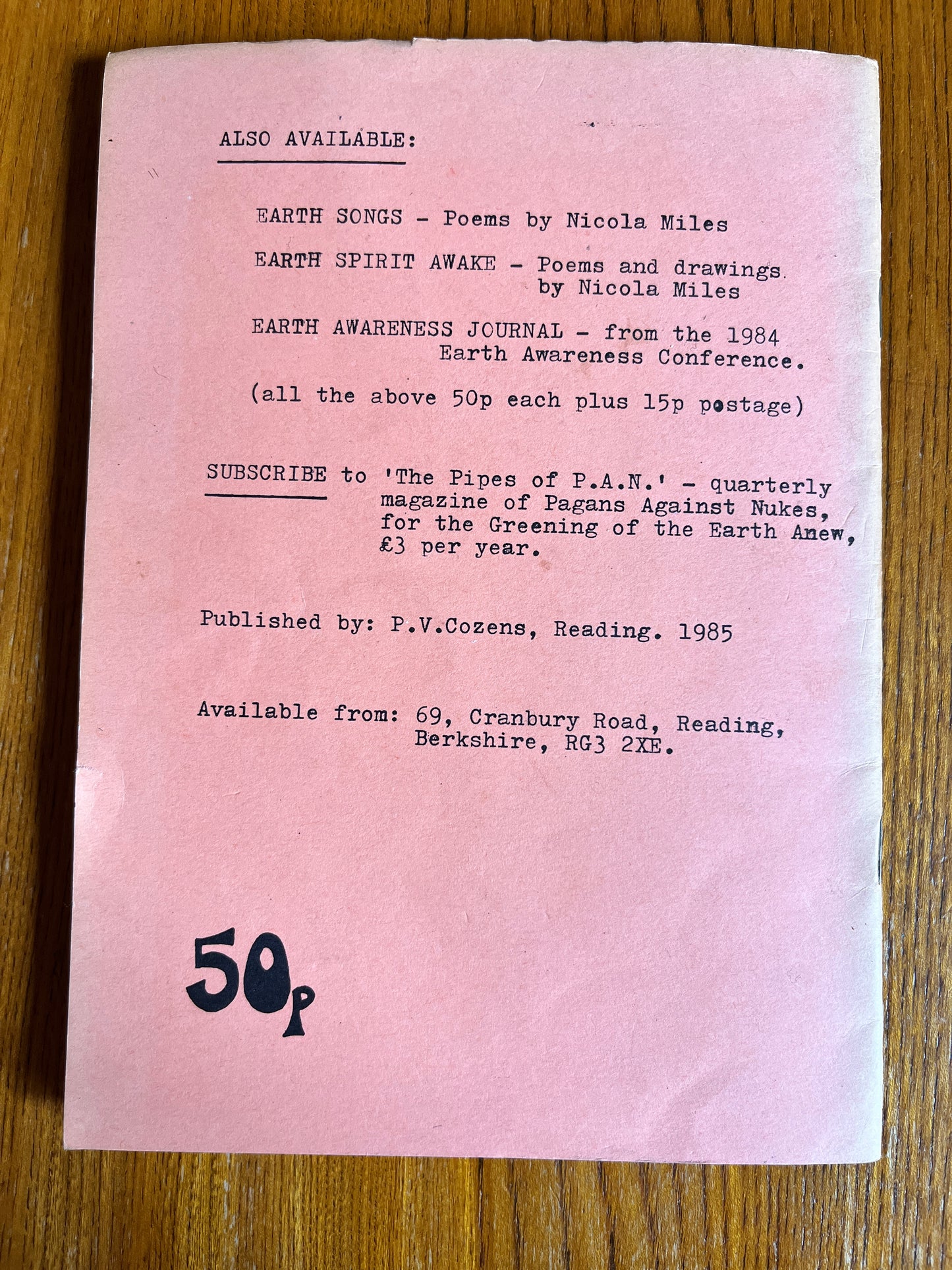 Remembering: Myths of Creation - Pipes of P.A.N. (RARE ZINE)