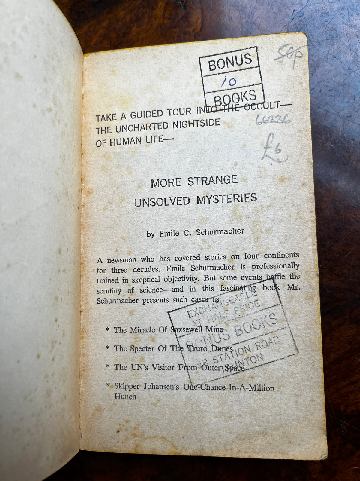 More Strange Unsolved Mysteries - Emile Schurmacher (First Edition 1969)