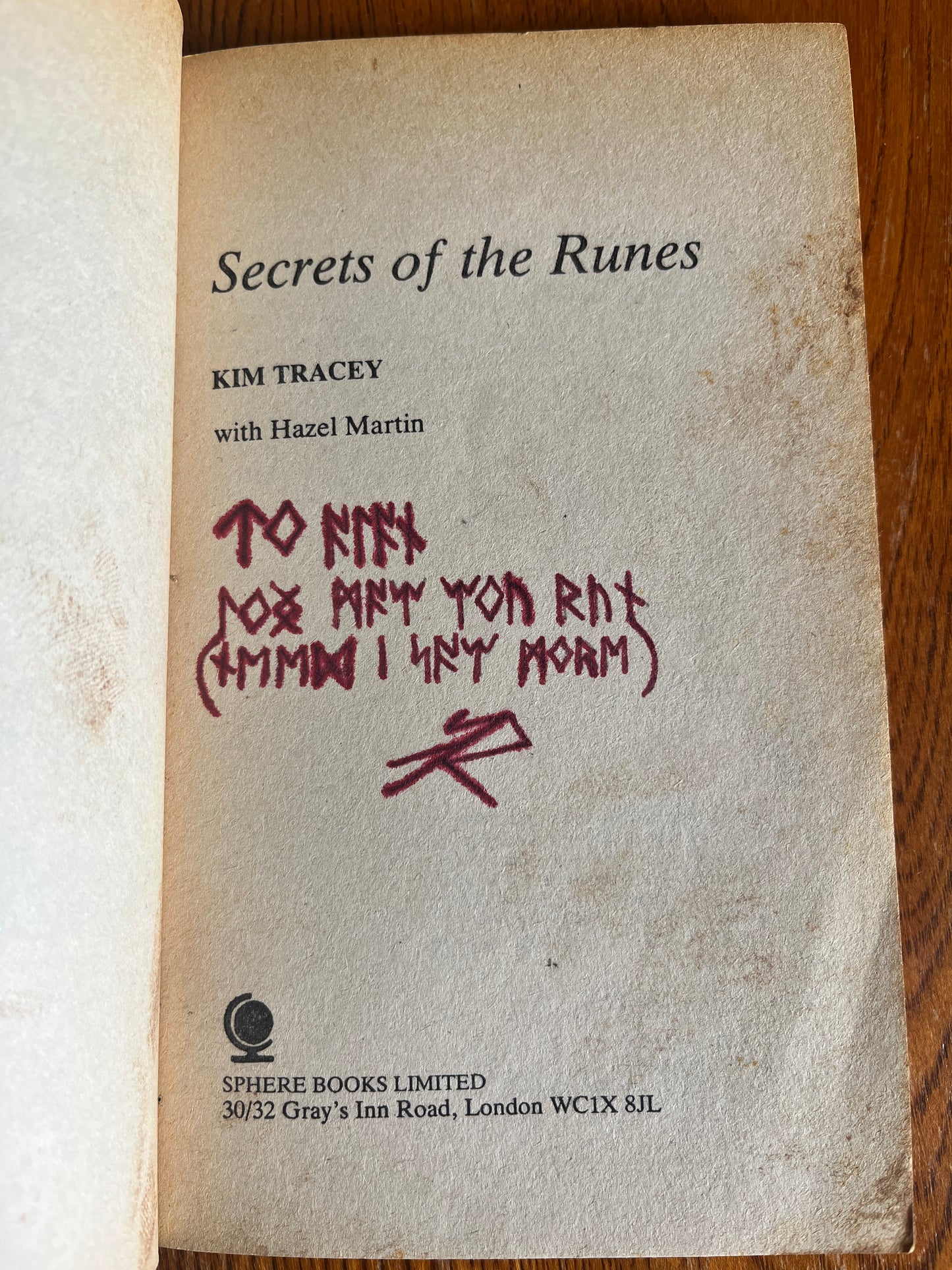 Secrets of the Runes - Kim Tracey (First Edition)