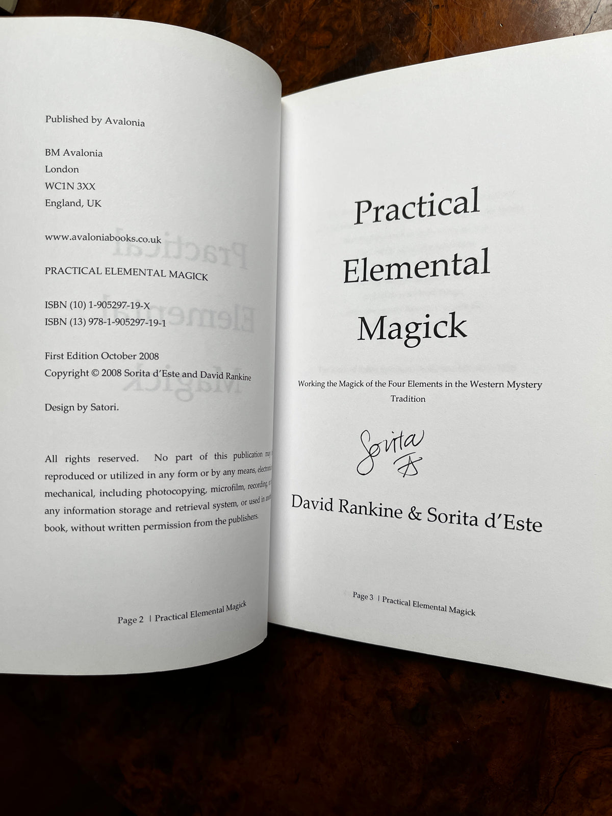 Practical Elementary Magick - David Rankine & Sorita d'Este (SIGNED First Edition)