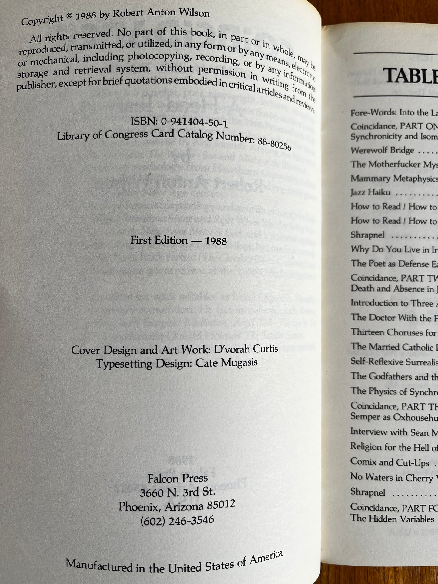 Coincidence - Robert Anton Wilson (First Edition)