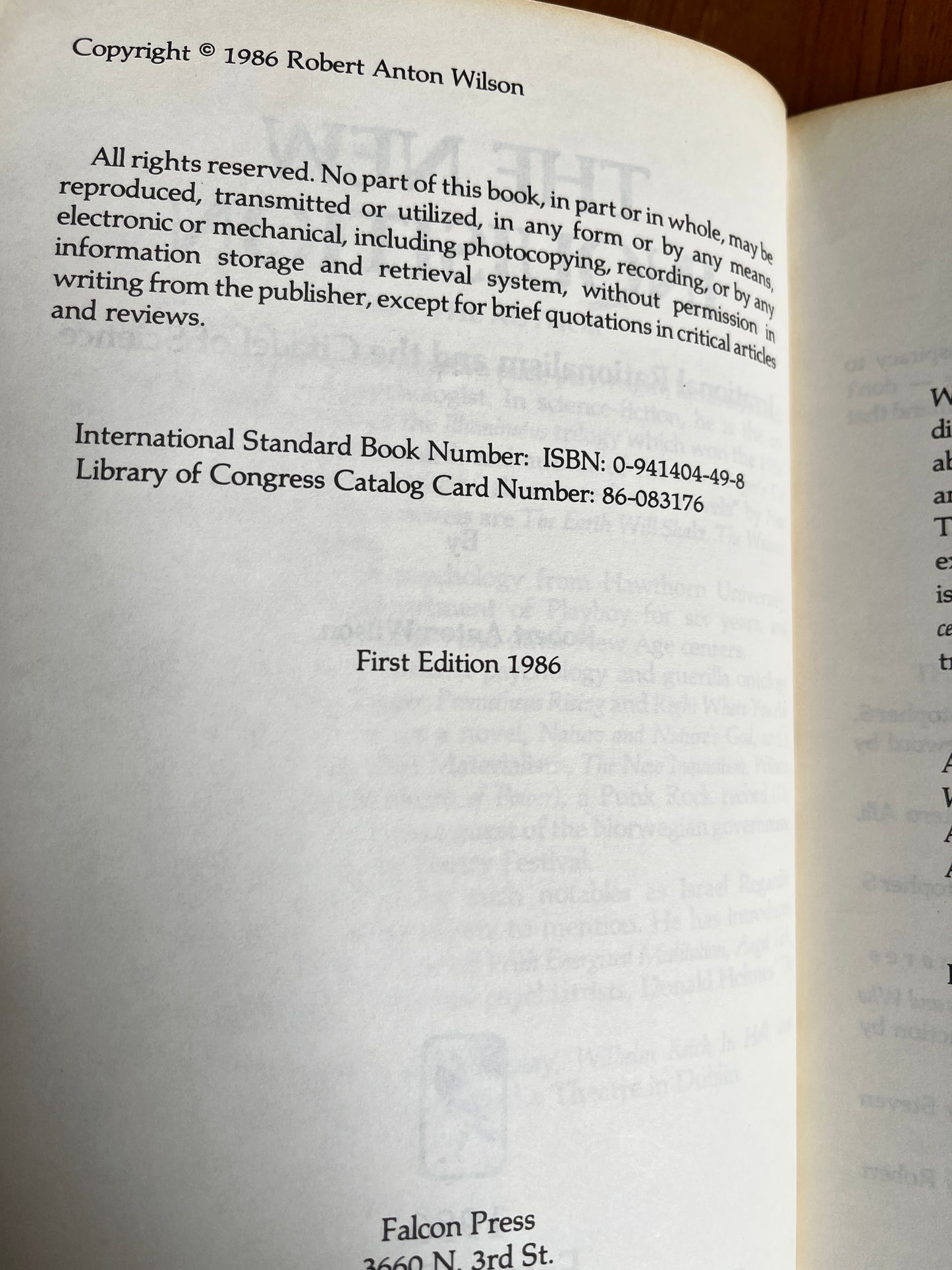 The New Inquisition - Robert Anton Wilson (First Edition)
