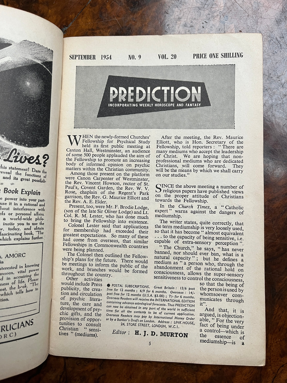 Prediction Magazine - September 1954 (RARE)