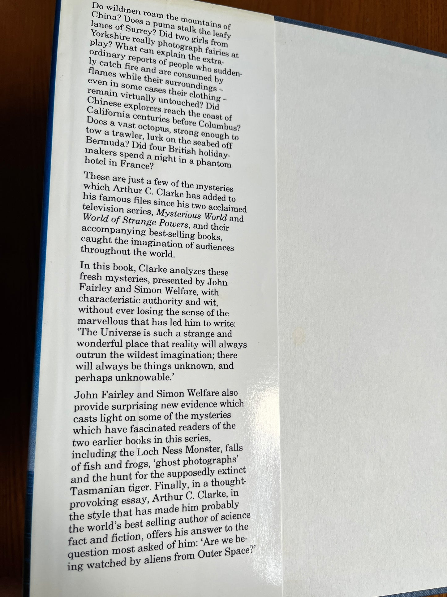 Arthur C Clarke's Chronicles of the Strange and Mysterious - John Fairley and Simon Welfare